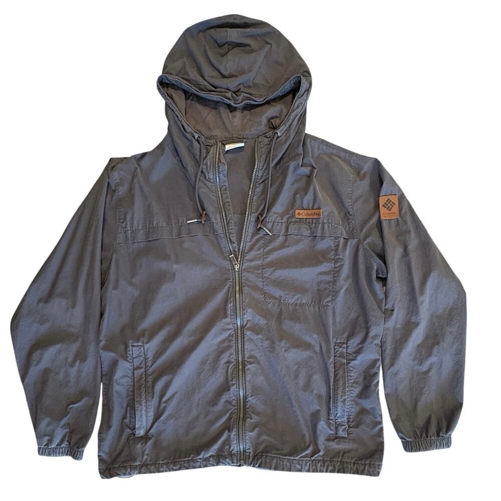 Columbia Men's XL Hooded Full-Zip Cotton-Nylon Windbreaker Transitional Jacket